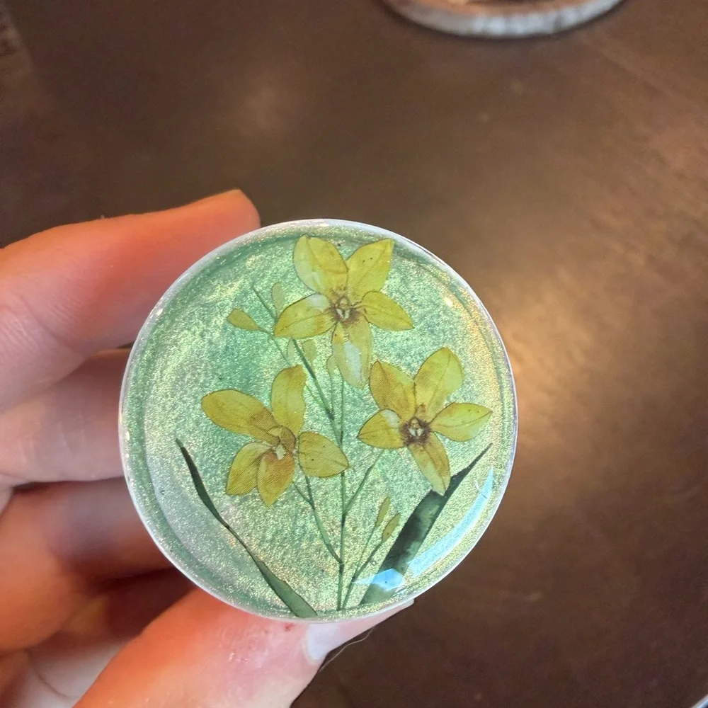 Floral Green Phone Grip Holder